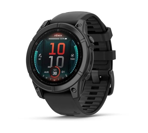 Умные часы Garmin Fenix E 47 мм Amoled Slate Gray Steel with Black Silicone Band 010-03025-01