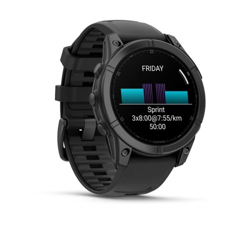 Умные часы Garmin Fenix E 47 мм Amoled Slate Gray Steel with Black Silicone Band 010-03025-01