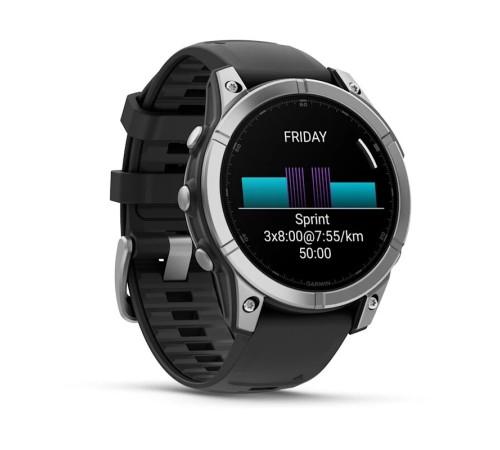 Умные часы Garmin Fenix E 47 мм Amoled Stainless Steel with a Black Silicone Band 010-03025-00
