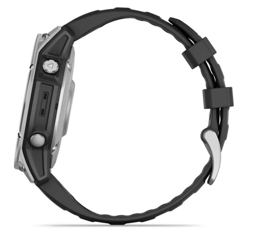 Умные часы Garmin Fenix E 47 мм Amoled Stainless Steel with a Black Silicone Band 010-03025-00