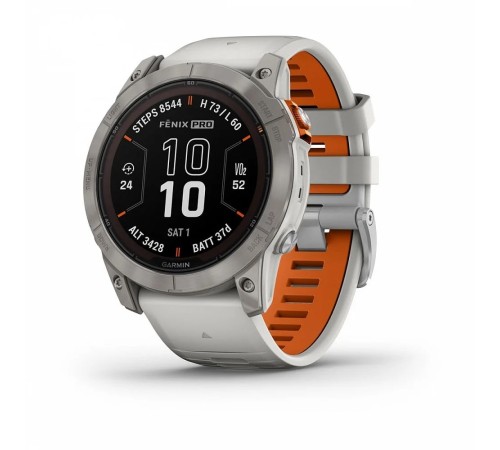 Умные часы Garmin Fenix 7X Pro 51 мм Sapphire Titanium with Fog Gray/Ember Orange 010-02778-14