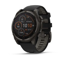 Умные часы Garmin Fenix 8 47 мм Solar Sapphire Carbon Gray Titanium with Black/Pebble Silicone 010-02906-11