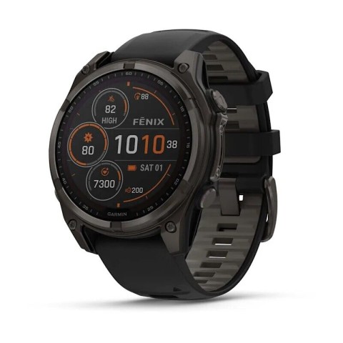 Умные часы Garmin Fenix 8 47 мм Solar Sapphire Carbon Gray Titanium with Black/Pebble Silicone 010-02906-11