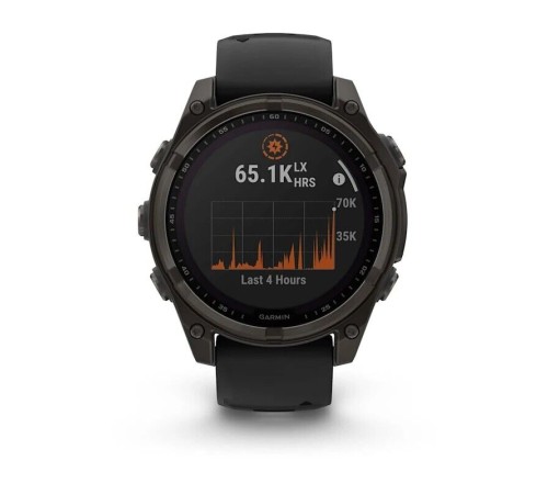 Умные часы Garmin Fenix 8 47 мм Solar Sapphire Carbon Gray Titanium with Black/Pebble Silicone 010-02906-11