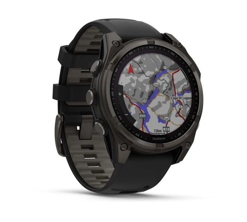 Умные часы Garmin Fenix 8 47 мм Solar Sapphire Carbon Gray Titanium with Black/Pebble Silicone 010-02906-11