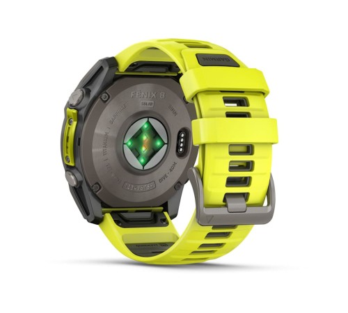Умные часы Garmin Fenix 8 51mm Solar Sapphire Titanium with Yellow Graphite Silicone 010-02907-21