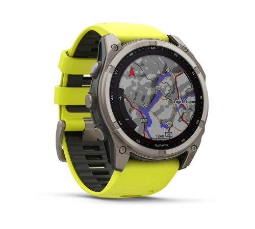 Умные часы Garmin Fenix 8 51mm Solar Sapphire Titanium with Yellow Graphite Silicone 010-02907-21