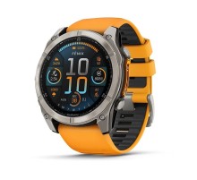 Умные часы Garmin Fenix 8 51mm Amoled Sapphire Carbon Gray DLC Titanium with Spark Orange Silicone 010-02905-11