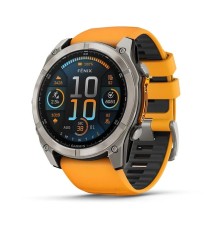 Умные часы Garmin Fenix 8 51mm Amoled Sapphire Carbon Gray DLC Titanium with Spark Orange Silicone 010-02905-11