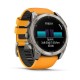 Умные часы Garmin Fenix 8 51mm Amoled Sapphire Carbon Gray DLC Titanium with Spark Orange Silicone 010-02905-11