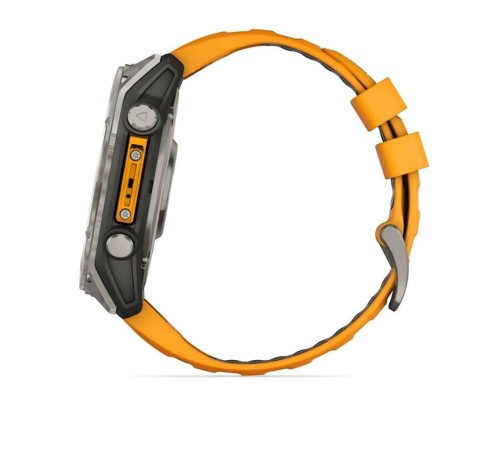 Умные часы Garmin Fenix 8 51mm Amoled Sapphire Carbon Gray DLC Titanium with Spark Orange Silicone 010-02905-11