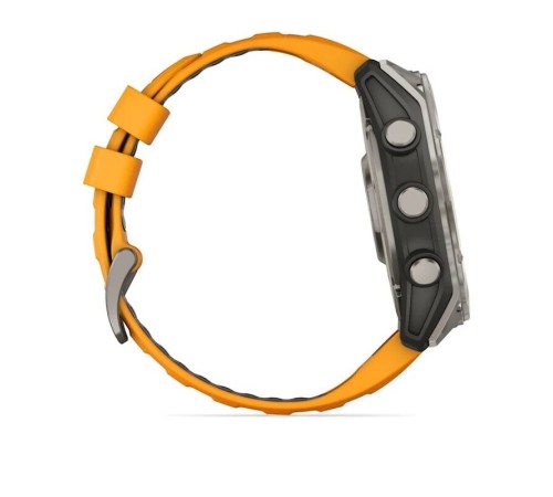 Умные часы Garmin Fenix 8 51mm Amoled Sapphire Carbon Gray DLC Titanium with Spark Orange Silicone 010-02905-11