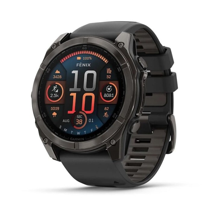 Умные часы Garmin Fenix 8 51mm Amoled Sapphire Carbon Gray DLC Titanium with Pebble Gray Silicone 010-02905-21