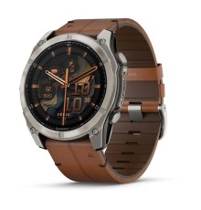 Умные часы Garmin Fenix 8 51mm Amoled Sapphire Bare Titanium Black with Chestnut Leather Band plus Black Silicone Band 010-02905-40
