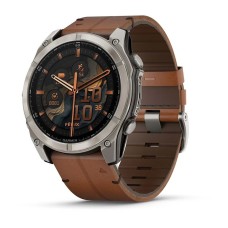 Умные часы Garmin Fenix 8 51mm Amoled Sapphire Bare Titanium Black with Chestnut Leather Band plus Black Silicone Band 010-02905-40 Умные часы Garmin Fenix 8 51mm Amoled Sapphire Bare Titanium Black with Chestnut Leather Band plus Black Silicone Band 010-02905-40