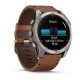 Умные часы Garmin Fenix 8 51mm Amoled Sapphire Bare Titanium Black with Chestnut Leather Band plus Black Silicone Band 010-02905-40