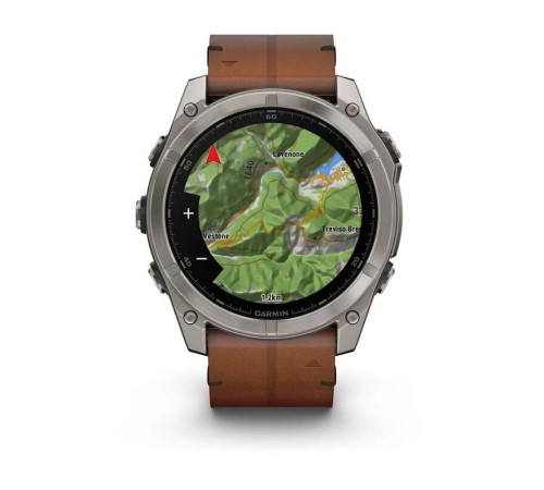 Умные часы Garmin Fenix 8 51mm Amoled Sapphire Bare Titanium Black with Chestnut Leather Band plus Black Silicone Band 010-02905-40