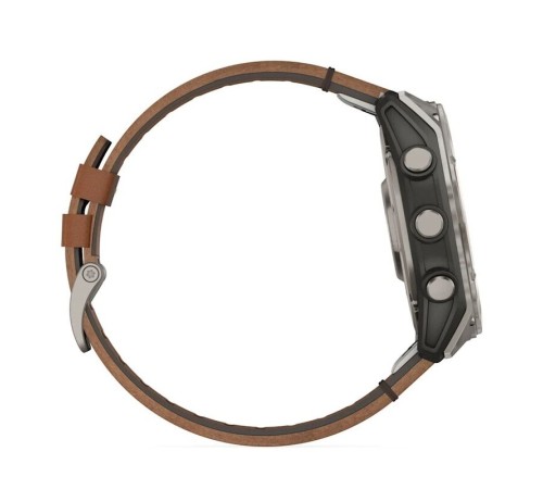 Умные часы Garmin Fenix 8 51mm Amoled Sapphire Bare Titanium Black with Chestnut Leather Band plus Black Silicone Band 010-02905-40