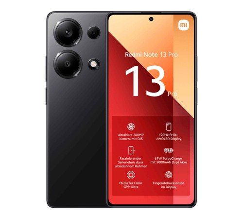 Смартфон Xiaomi Redmi Note 13 Pro 12/512 ГБ — мощный гаджет в чёрном цвете с поддержкой 4G и NFC