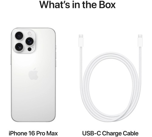 Смартфон Apple iPhone 16 Pro Max 1 ТБ eSIM+eSIM, белый, титановый корпус (версия для США)