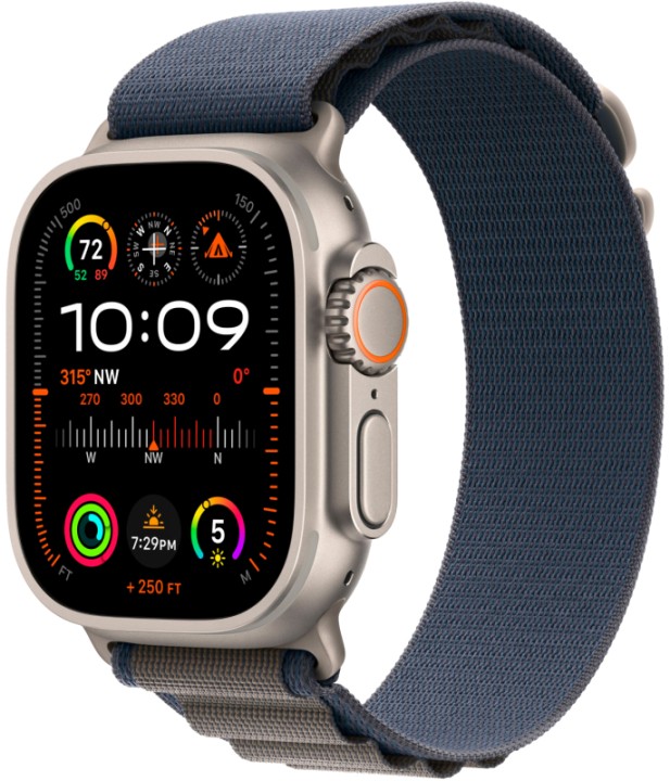 Умные часы Apple Watch Ultra 2 49 мм Titanium Case, титановый/blue Alpine Loop (L)