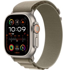 Умные часы Apple Watch Ultra 2 49 мм Titanium Case, титановый/olive Alpine Loop (L)