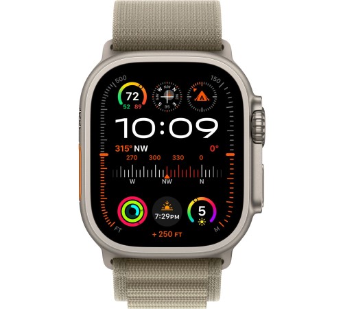 Умные часы Apple Watch Ultra 2 49 мм с титановым корпусом и ремешком Alpine Loop оливкового цвета
