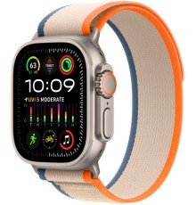 Умные часы Apple Watch Ultra 2 49 мм Titanium Case, титановый/orange/beige Trail Loop (S/M)