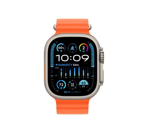 Умные часы Apple Watch Ultra 2 49 мм с титановым корпусом и оранжевым ремешком Ocean Band