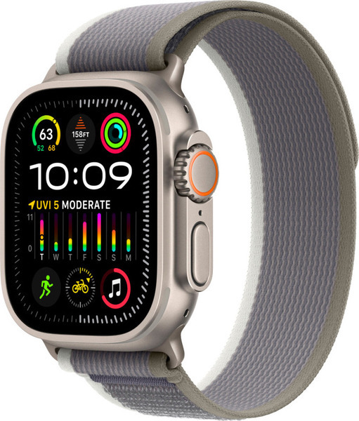 Умные часы Apple Watch Ultra 2 49 мм Titanium Case, титановый/green/gray Trail Loop (S/M)