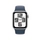 Умные часы Apple Watch SE 2 (2023) GPS 44 мм: серебристый алюминиевый корпус с голубым спортивным ремешком M/L
