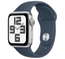 Умные часы Apple Watch SE 2 (2023) GPS 44mm Silver Aluminium Case with Storm Blue Sport Band S/M