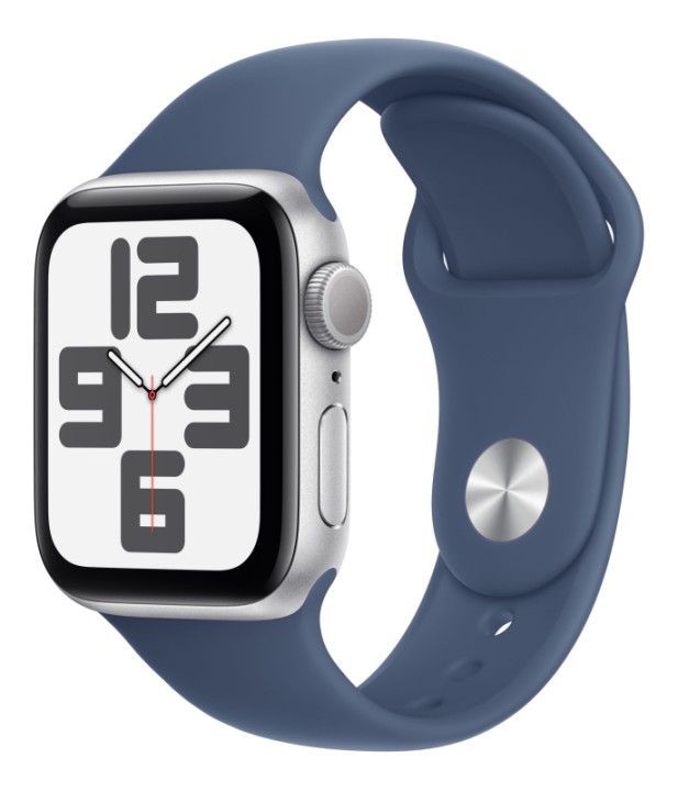 Умные часы Apple Watch SE 2 (2024) 40mm Silver Aluminium Case with Denim Sport Band S/M (MXEC3)