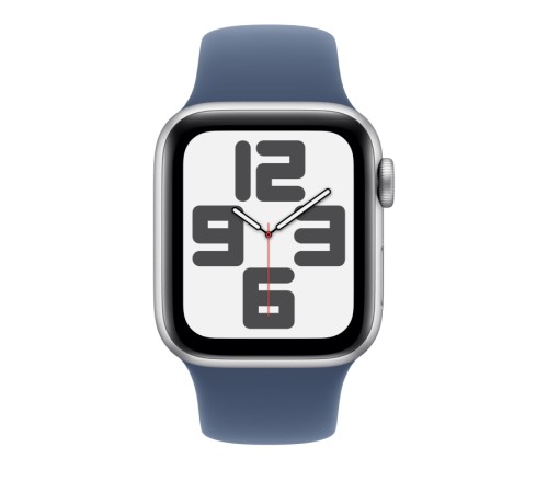 Умные часы Apple Watch SE 2 (2024) 40 мм в алюминиевом корпусе цвета серебро с джинсовым спортивным ремешком S/M