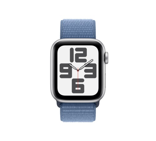 Умные часы Apple Watch SE 2 (2023) GPS 40 мм: серебристый алюминиевый корпус и спортивный ремешок Winter Blue