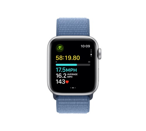 Умные часы Apple Watch SE 2 (2023) GPS 40 мм: серебристый алюминиевый корпус и спортивный ремешок Winter Blue