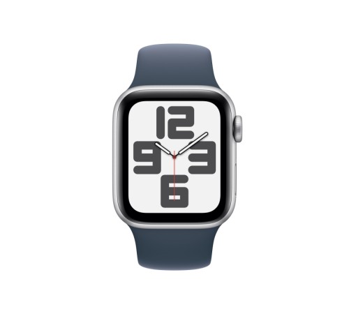 Умные часы Apple Watch SE 2 (2023) GPS 40 мм в серебристом алюминиевом корпусе с голубым спортивным ремешком (MRE13)