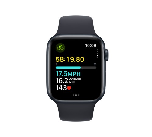 Умные часы Apple Watch SE 2 (2023) GPS 44 мм: Midnight Aluminum Case и Midnight Sport Band (S/M) — стиль и функциональность.