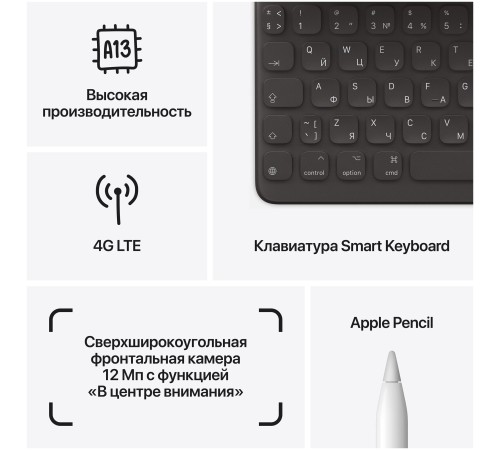 Сильнейший планшет Apple iPad 10.2 (9-го поколения): 256 ГБ памяти, Wi-Fi и iPadOS в серебристом корпусе