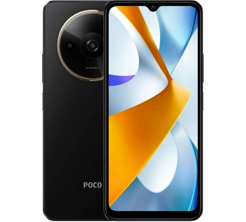 Смартфон POCO C61 4/128 ГБ, Dual nano SIM, чёрный — купить в России