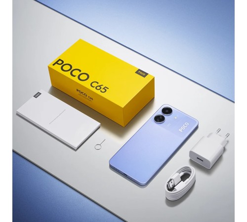 Смартфон POCO C65 6/128 ГБ, Dual nano-SIM, синий — новая модель для рынка RU