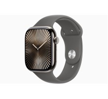 Apple Watch S10 42mm Natural Titanium Case with Stone Gray Sport Band S/M (HK)