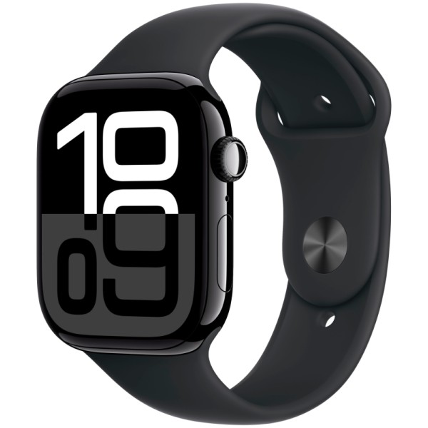 Apple Watch S10 46mm Aluminium Jet Black Sport Band S/M (MWWP3)