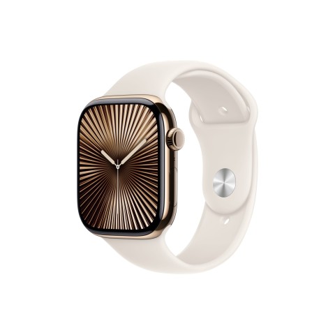 Apple Watch S10 46mm Gold Titanium Case with Starlight Sport Band - M/L (HK)