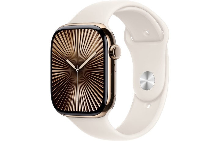 Apple Watch S10 46mm Gold Titanium Case with Starlight Sport Band - M/L (HK)