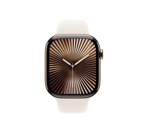Золотые титановые Apple Watch S10 46 мм с браслетом Starlight Sport, размер M/L (Гонконгская версия)