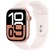 Apple Watch S10 46mm Rose Gold Aluminium Case with Light Blush Sport Band US S/M (MWWT3)