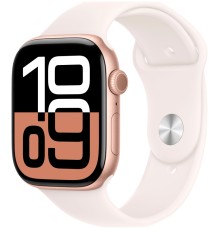Apple Watch S10 46mm Rose Gold Aluminium Case with Light Blush Sport Band US S/M (MWWT3)