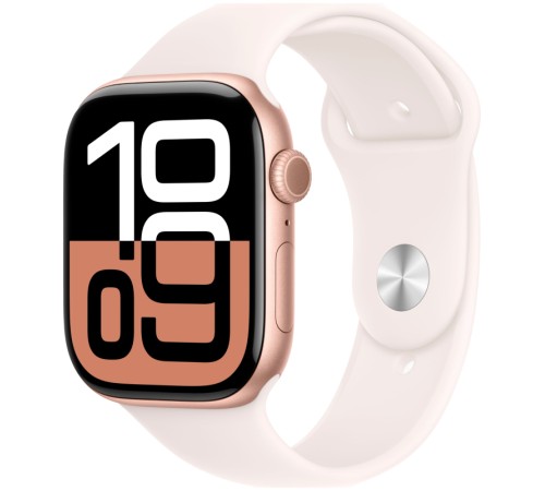 Apple Watch S10 46mm Rose Gold Aluminium Case with Light Blush Sport Band US S/M (MWWT3)