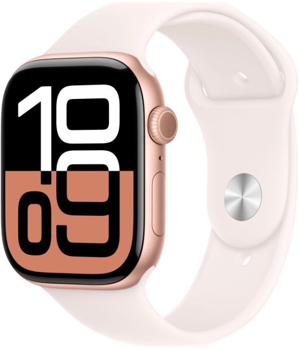 Apple Watch S10 46mm Rose Gold Aluminium Case with Light Blush Sport Band US S/M (MWWT3)